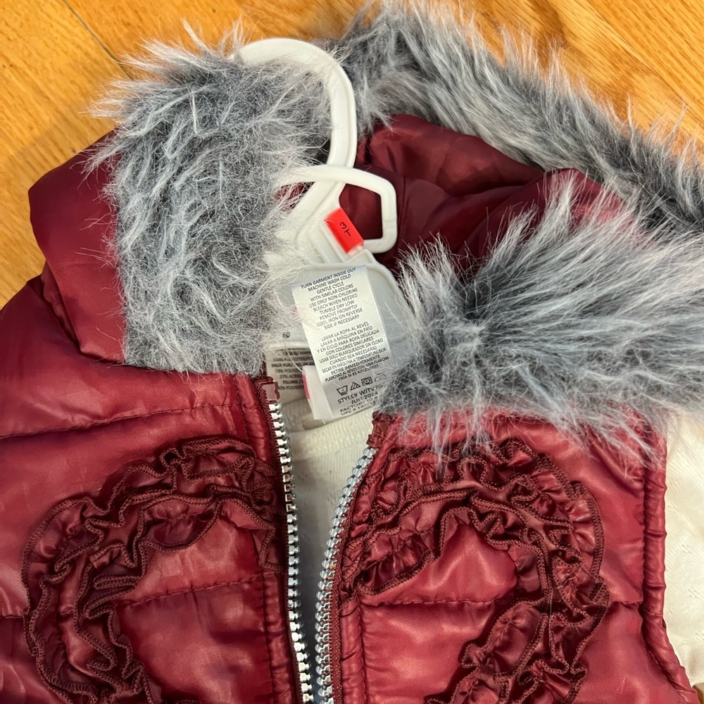 Kids Burgundy Vest Costume with Floral Pants shirt outfit - Picture 2 of 4